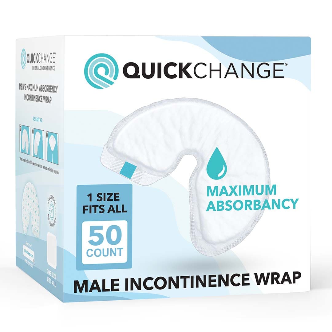 QuickChange Men's Incontinence Wrap | Maximum Absorbency | One - Size | 50 Count - QuickChange Incontinence Wrap - UK