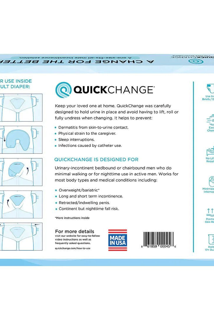 QuickChange Male Incontinence Wrap | Maximum Absorbency | 1 Size | 10 Count Trial Pack - QuickChange Wrap - UK
