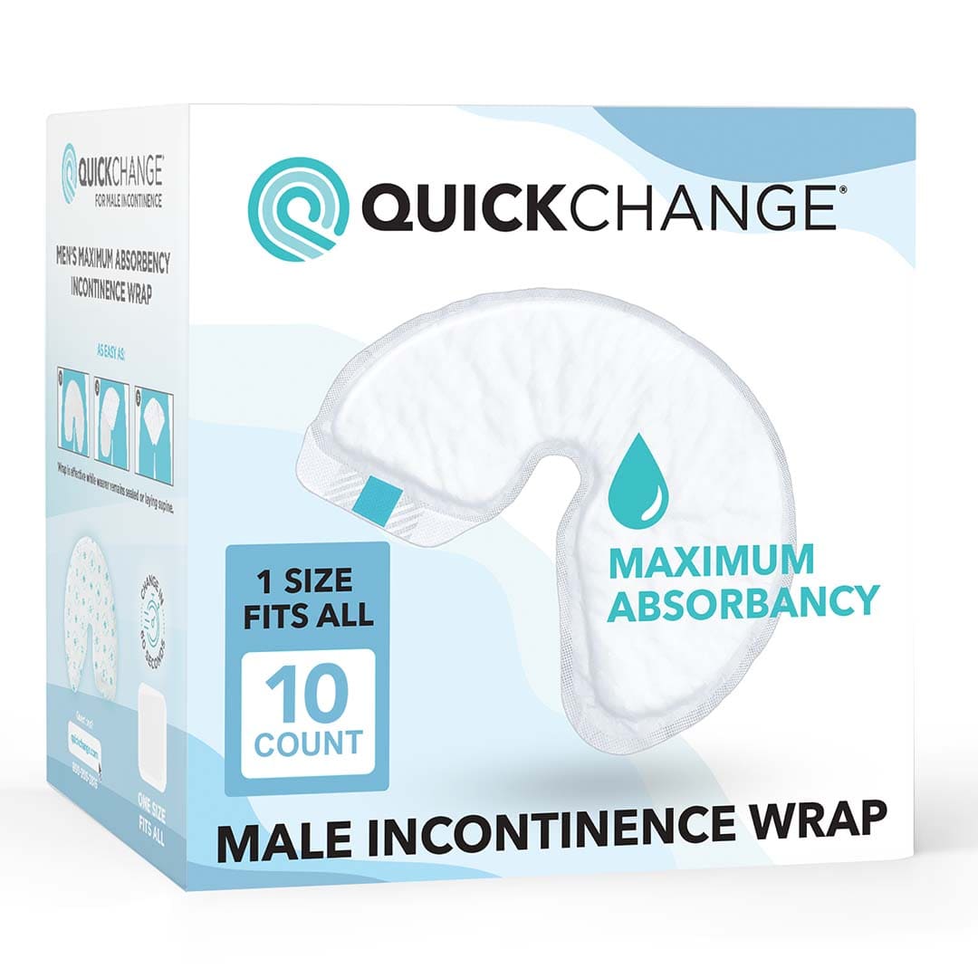 QuickChange Male Incontinence Wrap | Maximum Absorbency | 1 Size | 10 Count Trial Pack - QuickChange Incontinence Wrap - UK
